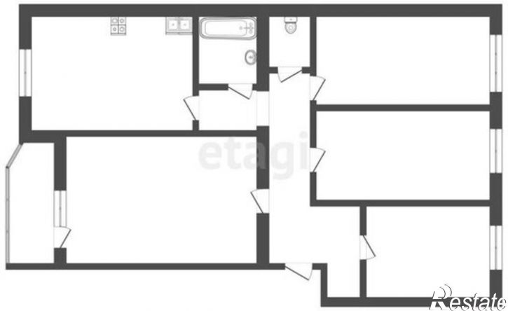 4-комн квартира ул Бызова, 24,  д. 24